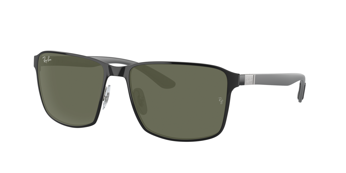 BLACK ON SILVER, Green, Rayban