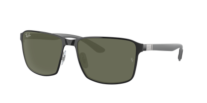 BLACK ON SILVER, Green, Rayban