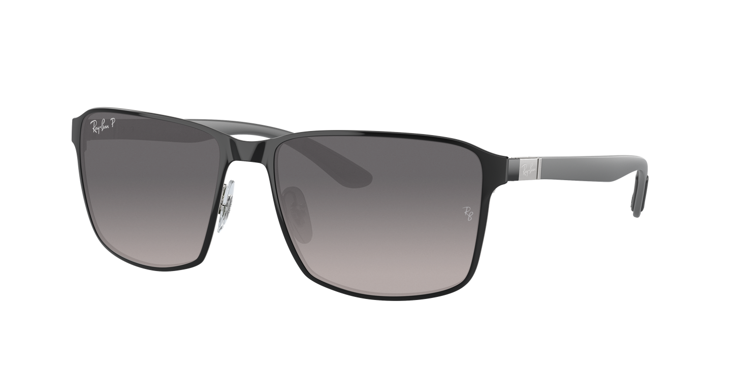 BLACK ON SILVER, Grey Gradient-Polarized, Rayban