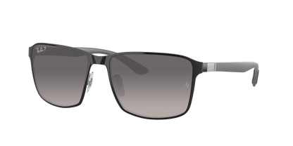BLACK ON SILVER, Grey Gradient-Polarized, Rayban