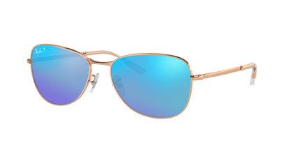 ROSEGOLD, Mirrored Blue-Polarized, Rayban