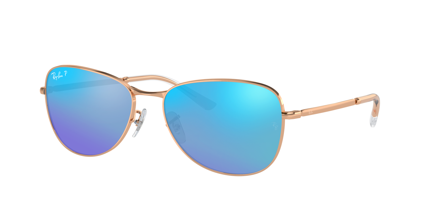 ROSEGOLD, Mirrored Blue-Polarized, Rayban