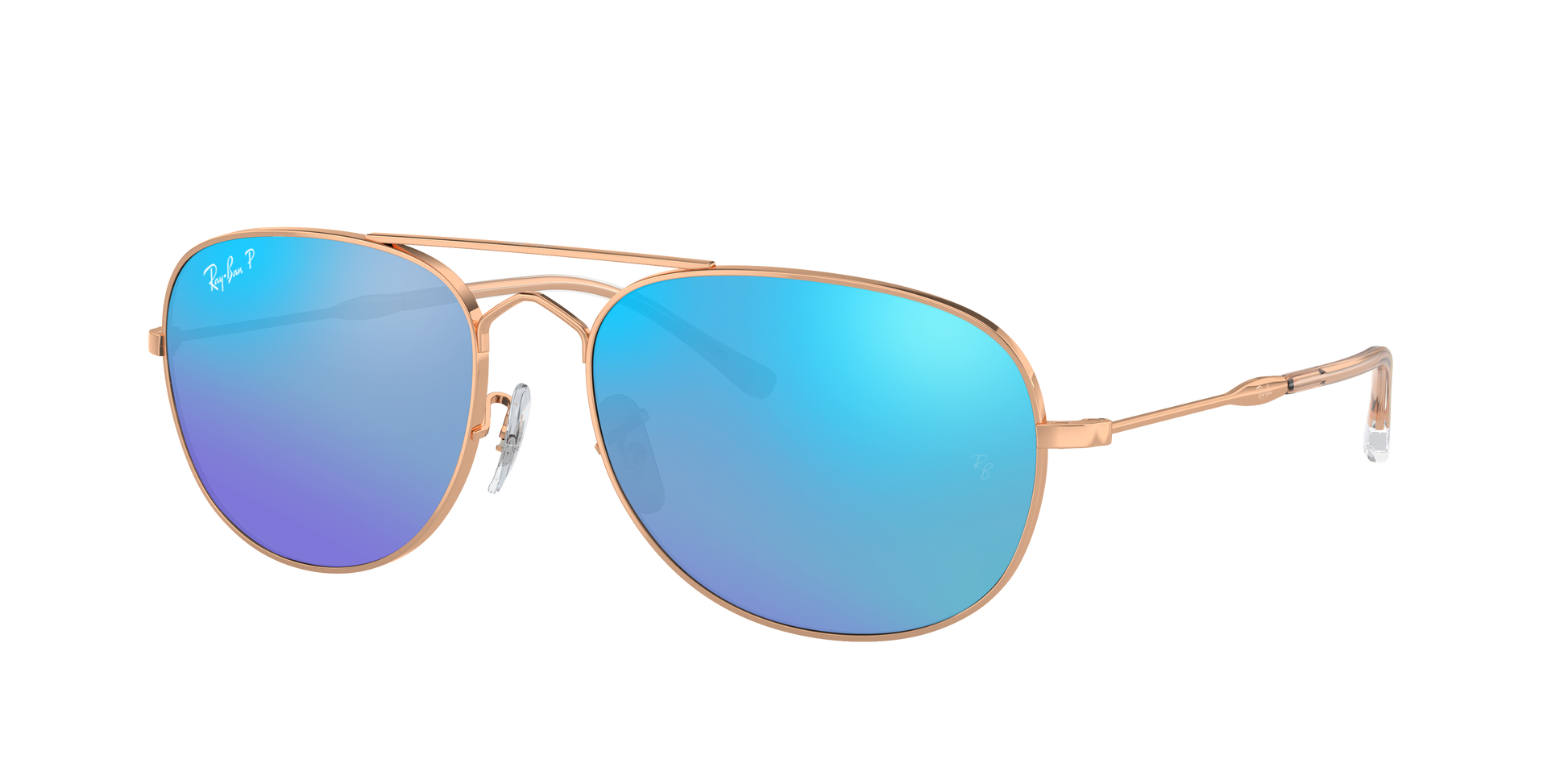 ROSEGOLD, Mirrored Blue-Polarized, Rayban