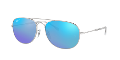 SILVER, Mirrored Blue-Polarized, Rayban