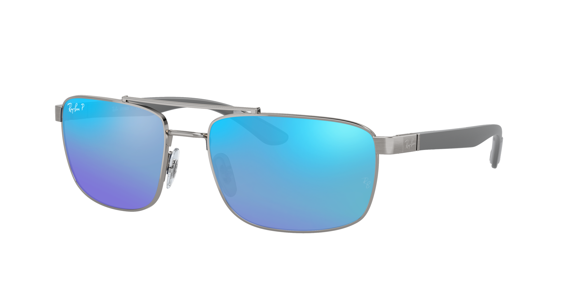 Gunmetal, Mirrored Blue-Polarized, Rayban