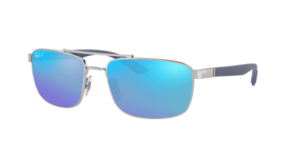 SILVER, Mirrored Blue-Polarized, Rayban