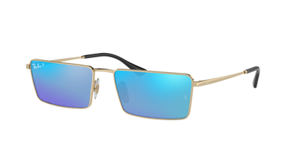 Gold, Mirrored Blue-Polarized, Rayban