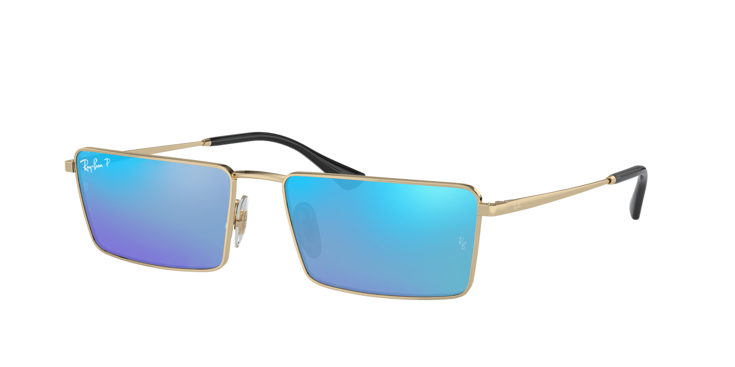 Gold, Mirrored Blue-Polarized, Rayban