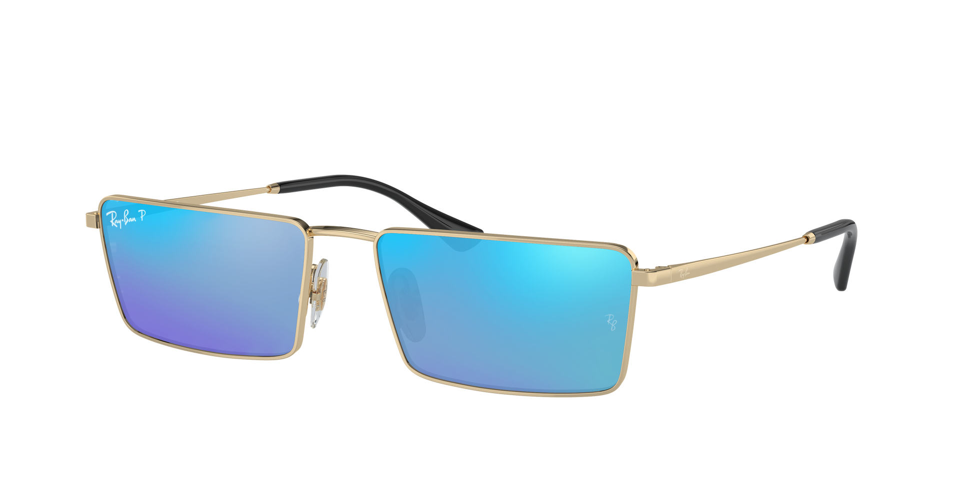 Gold, Mirrored Blue-Polarized, Rayban