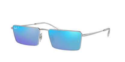 SILVER, Mirrored Blue-Polarized, Rayban