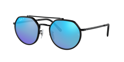 Black, Mirrored Blue-Polarized, Rayban