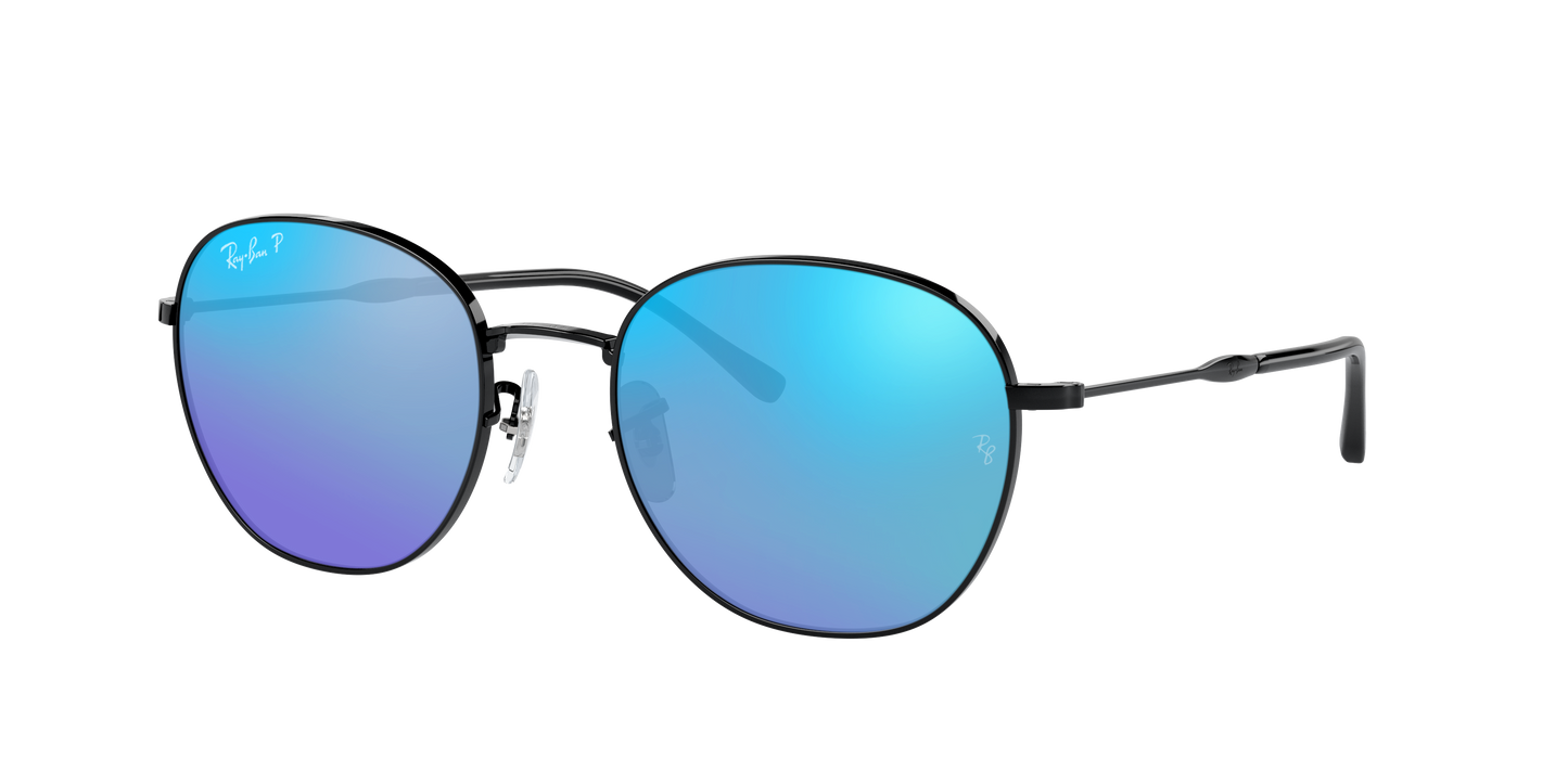 Black, Mirrored Blue-Polarized, Rayban