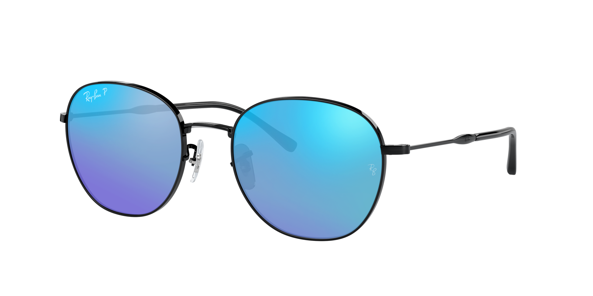 Black, Mirrored Blue-Polarized, Rayban