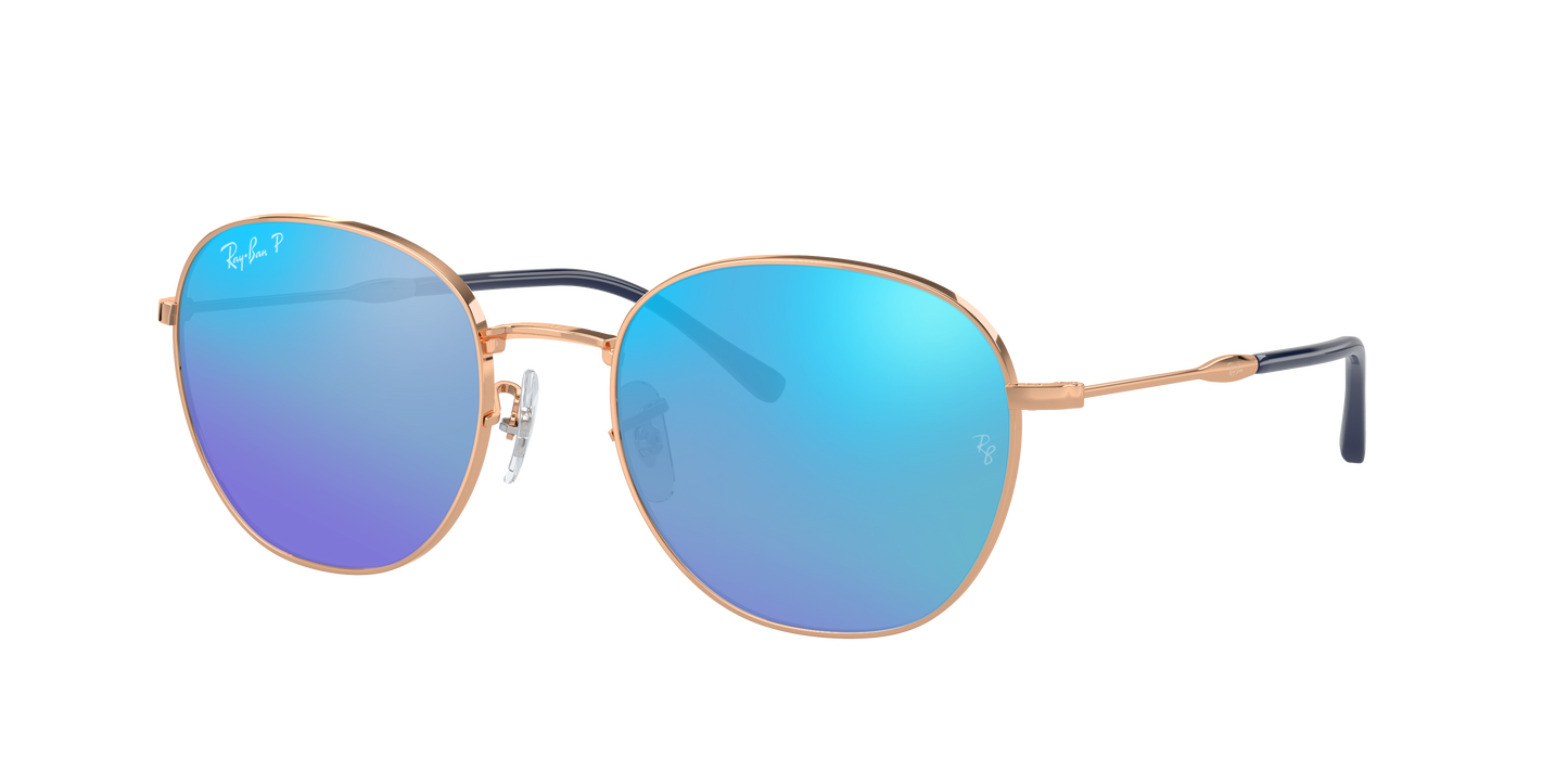 Rose Gold, Mirrored Blue-Polarized, Rayban
