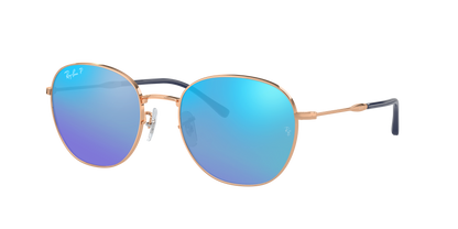 Rose Gold, Mirrored Blue-Polarized, Rayban