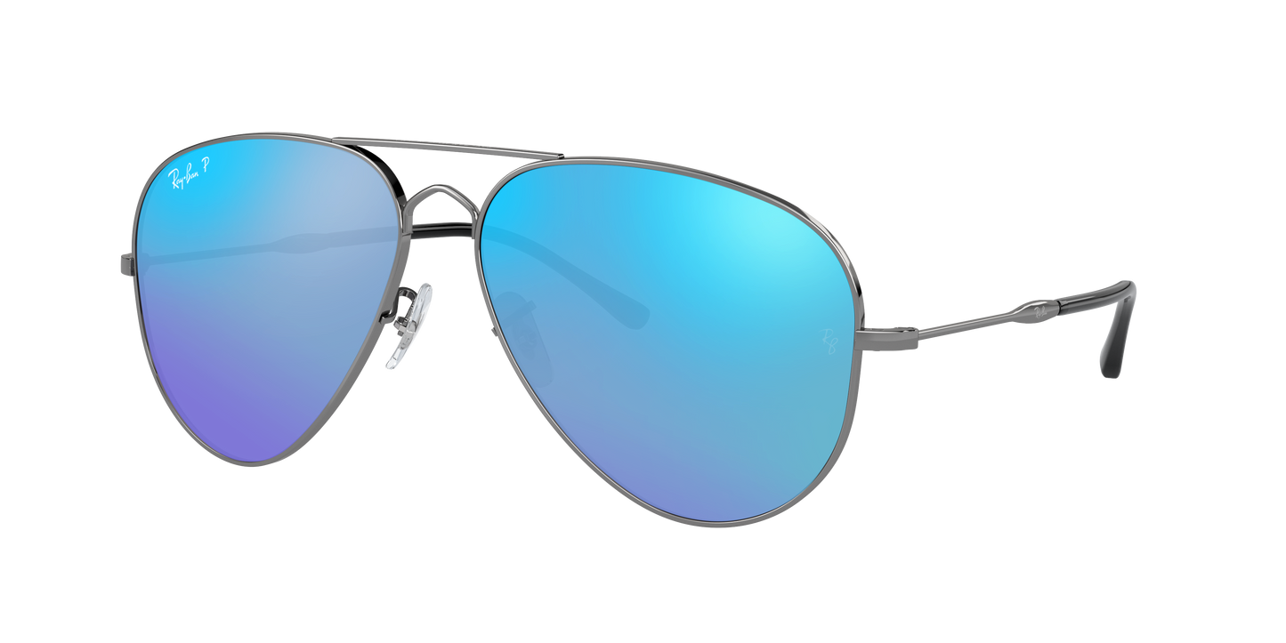 Gunmetal, Mirrored Blue-Polarized, Rayban