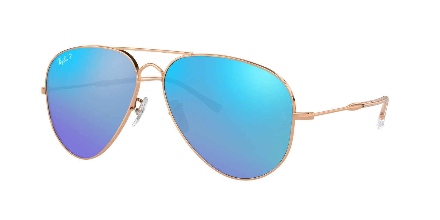 ROSEGOLD, Mirrored Blue-Polarized, Rayban