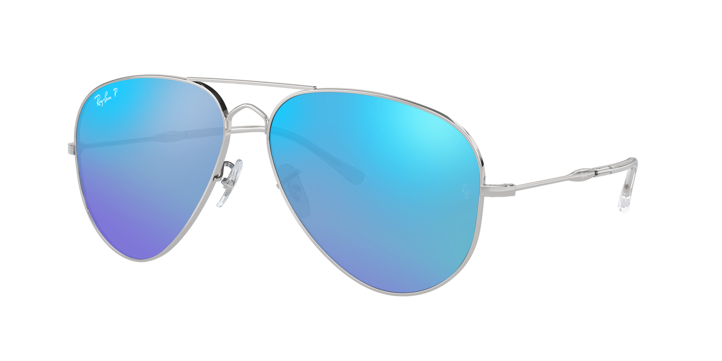 SILVER, Mirrored Blue-Polarized, Rayban