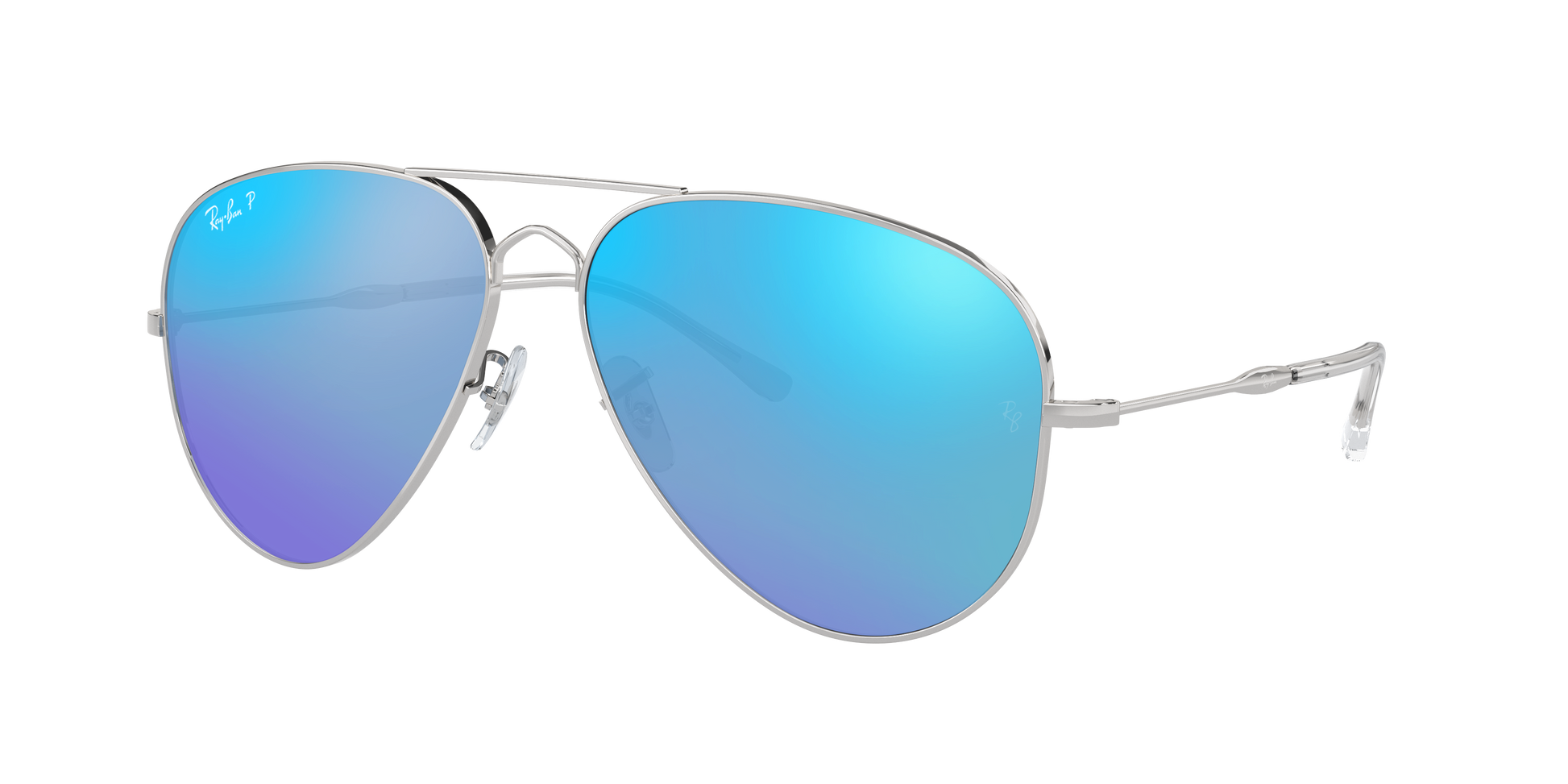 SILVER, Mirrored Blue-Polarized, Rayban