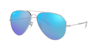 SILVER, Mirrored Blue-Polarized, Rayban