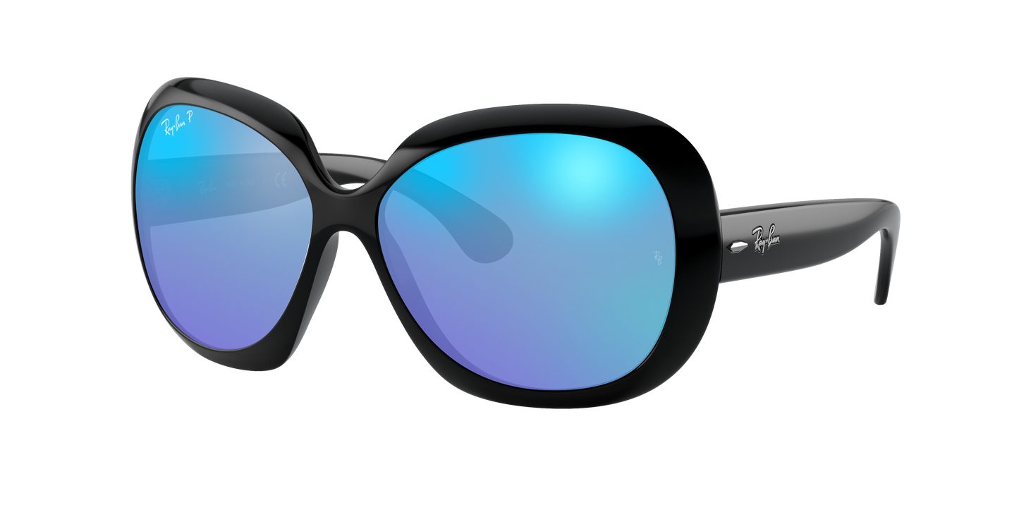 Black, Mirrored Blue-Polarized, Rayban
