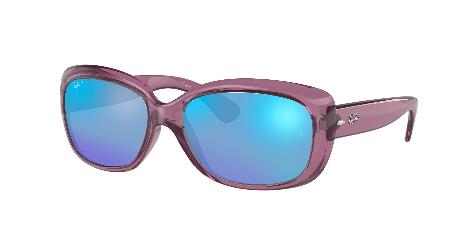 Transparent Violet, Mirrored Blue-Polarized, Rayban