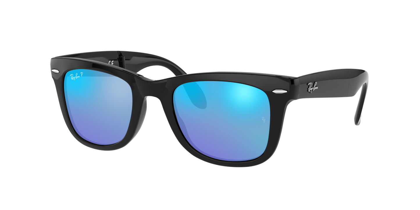 Black, Mirrored Blue-Polarized, Rayban