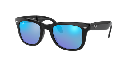 Black, Mirrored Blue-Polarized, Rayban