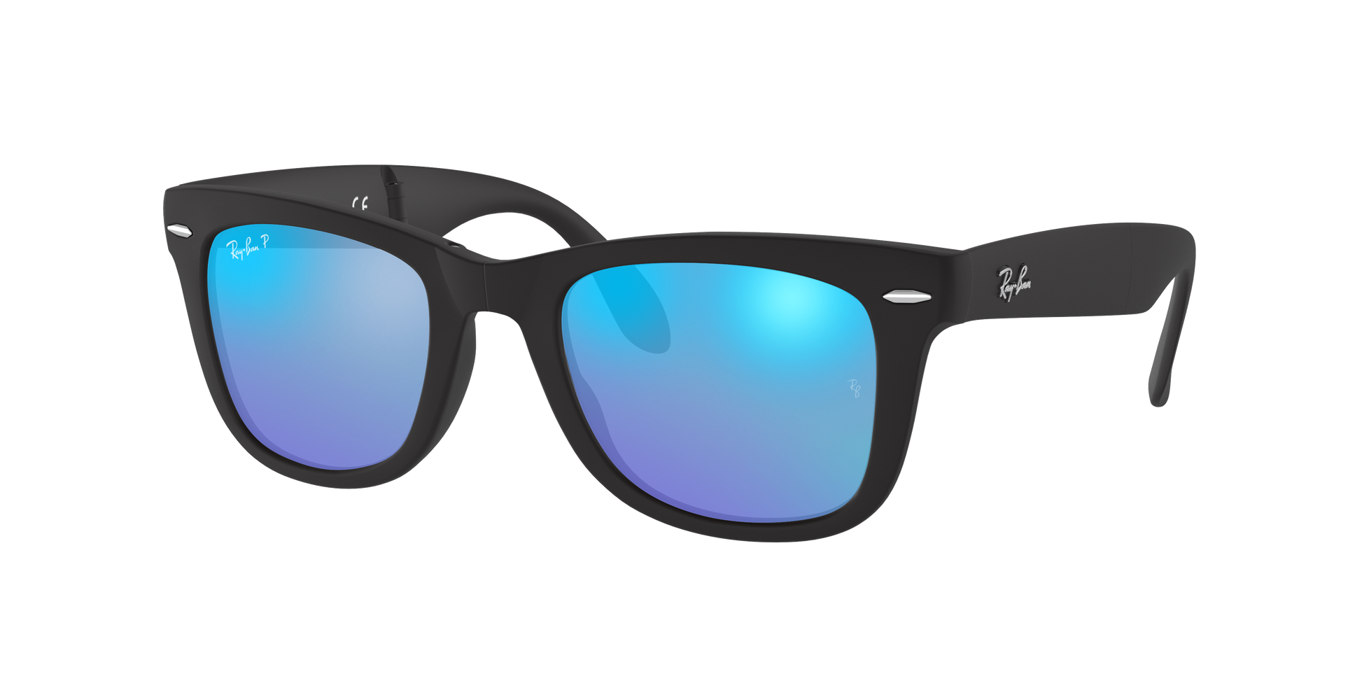 Matte Black, Mirrored Blue-Polarized, Rayban