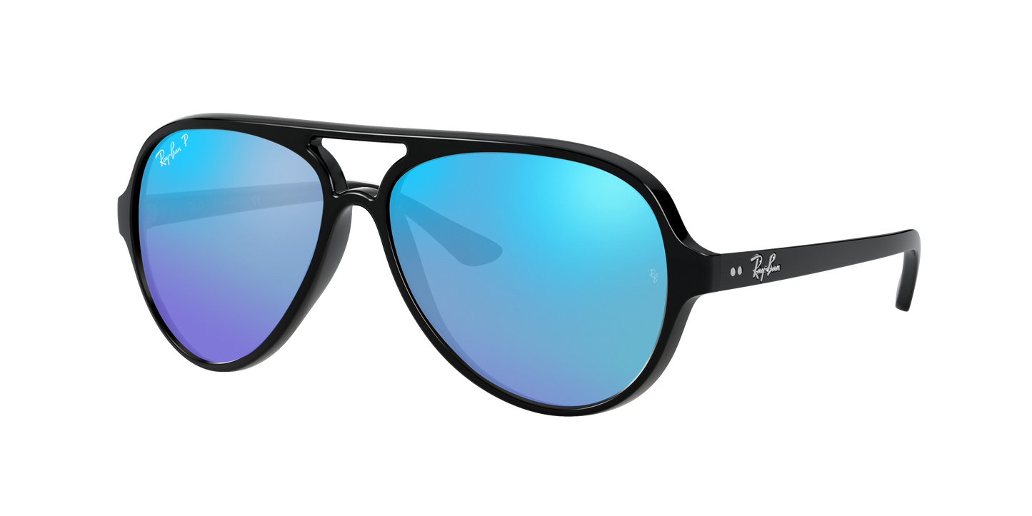 Black, Mirrored Blue-Polarized, Rayban