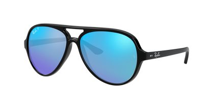 Black, Mirrored Blue-Polarized, Rayban