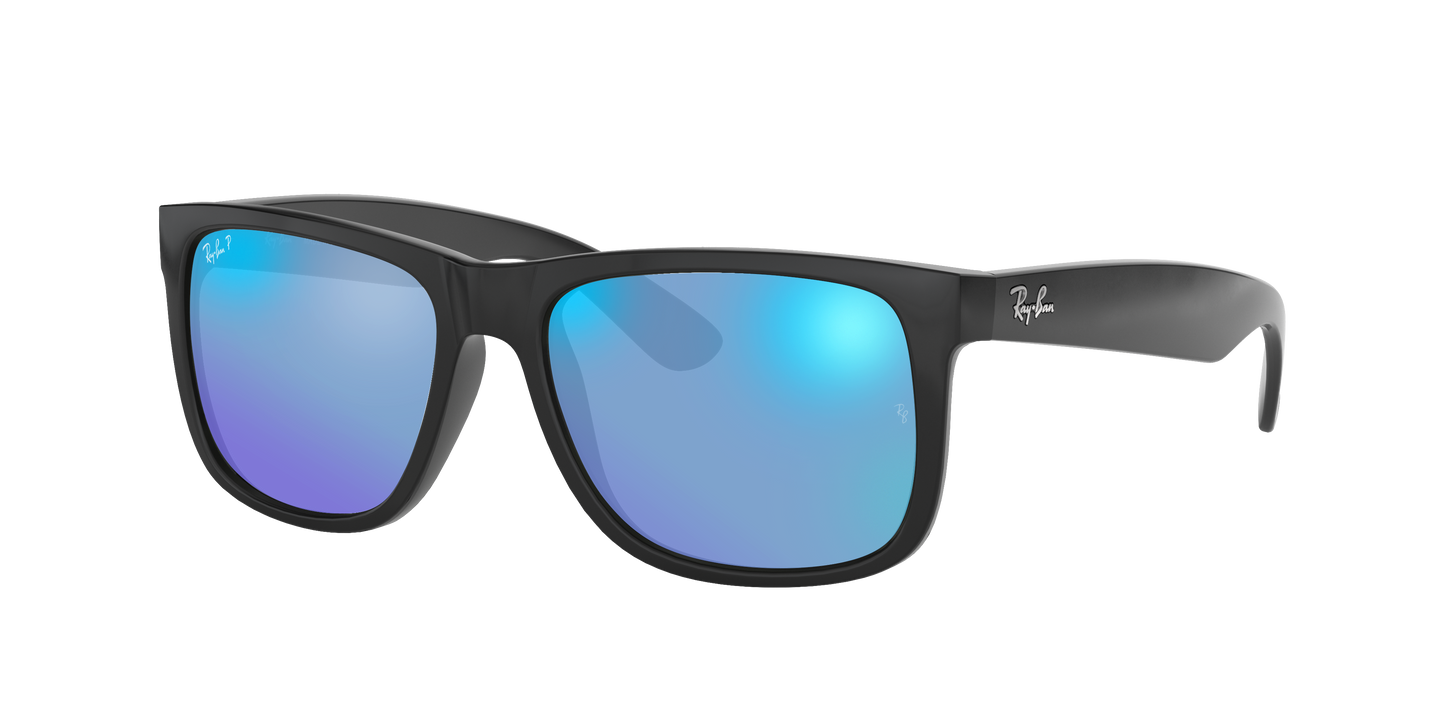 Black, Mirrored Blue-Polarized, Rayban
