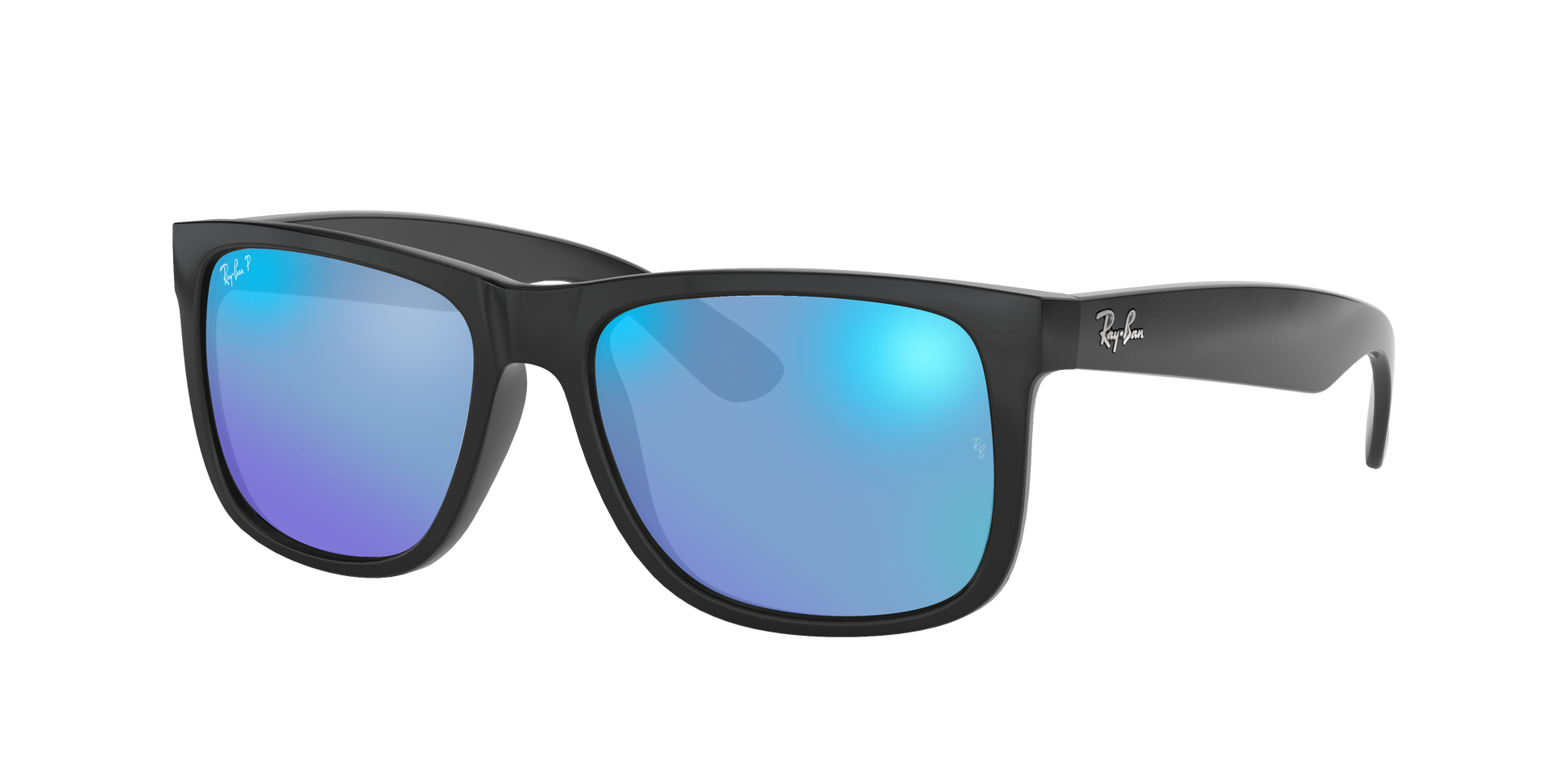 Black, Mirrored Blue-Polarized, Rayban