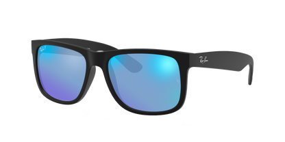 Rubber Black, Mirrored Blue-Polarized, Rayban