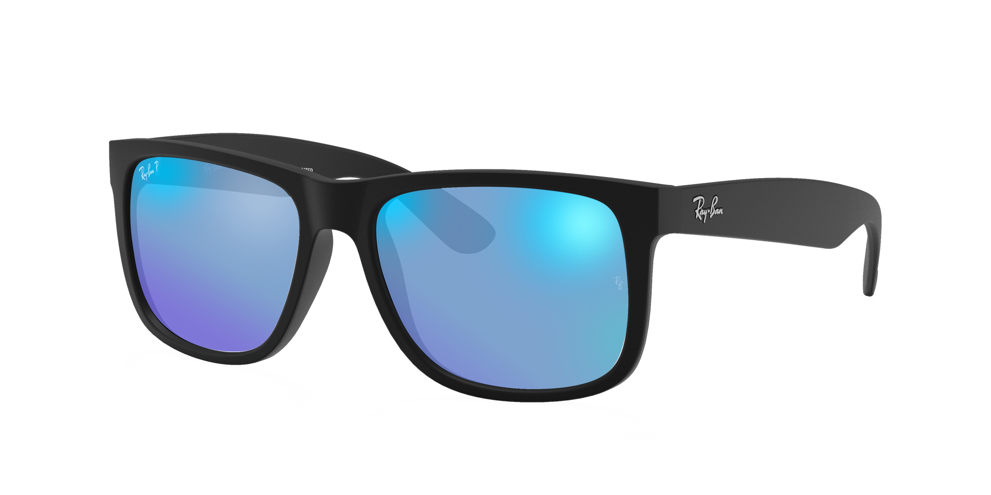 Rubber Black, Mirrored Blue-Polarized, Rayban