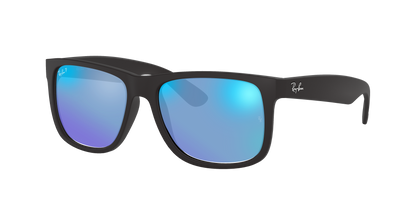 Rubber Black, Mirrored Blue-Polarized, Rayban