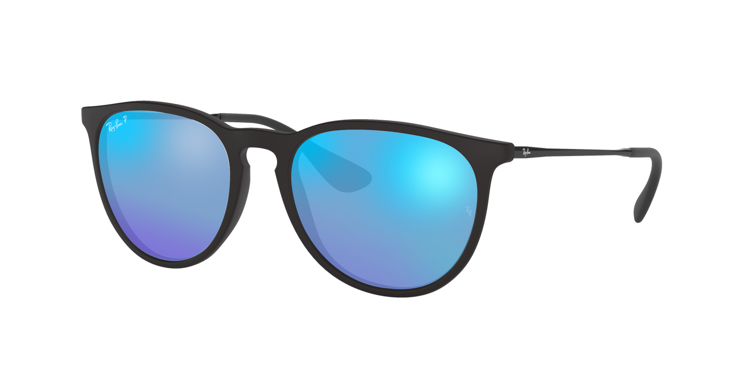 Rubber Black, Mirrored Blue-Polarized, Rayban