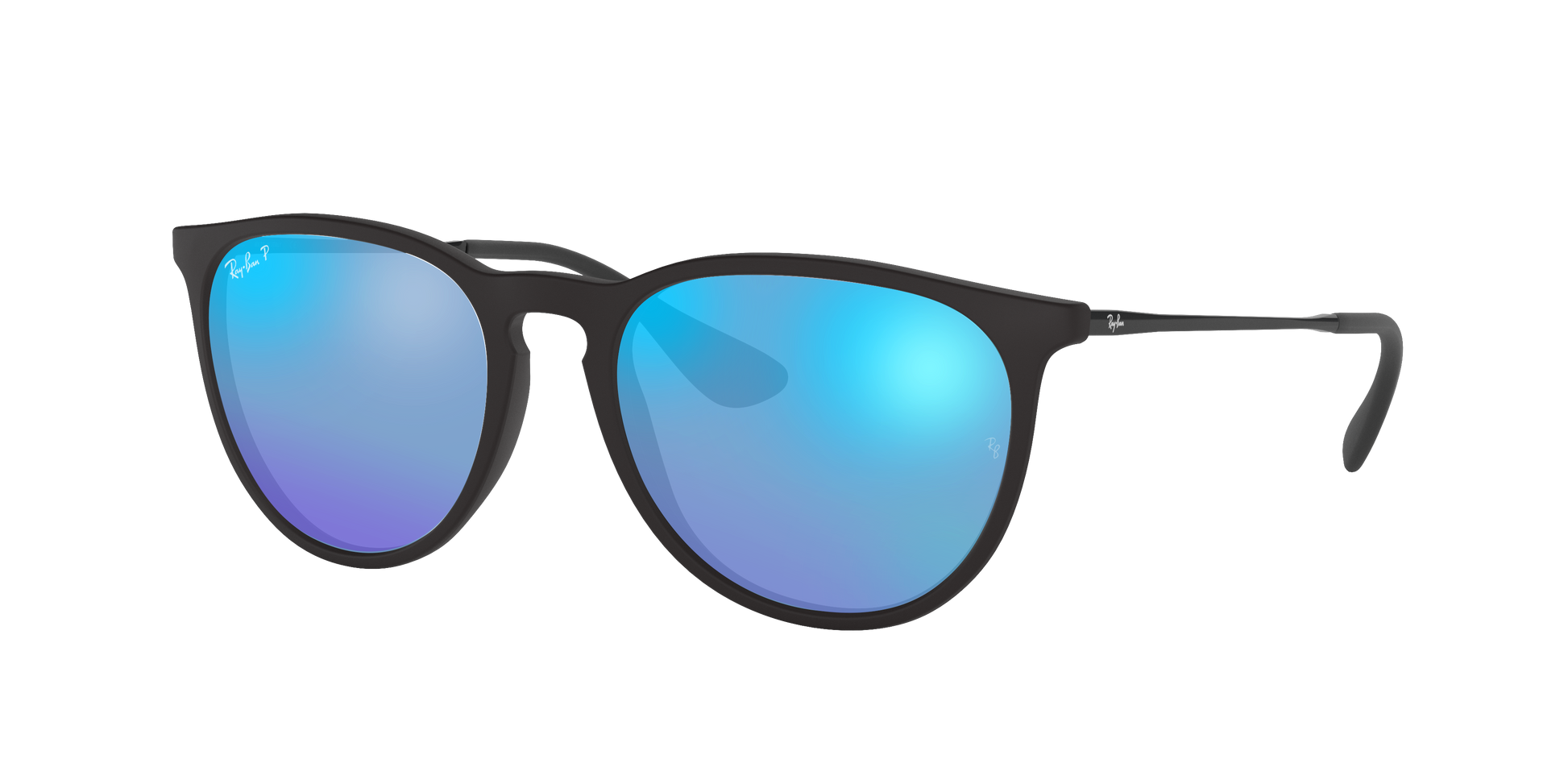 Rubber Black, Mirrored Blue-Polarized, Rayban