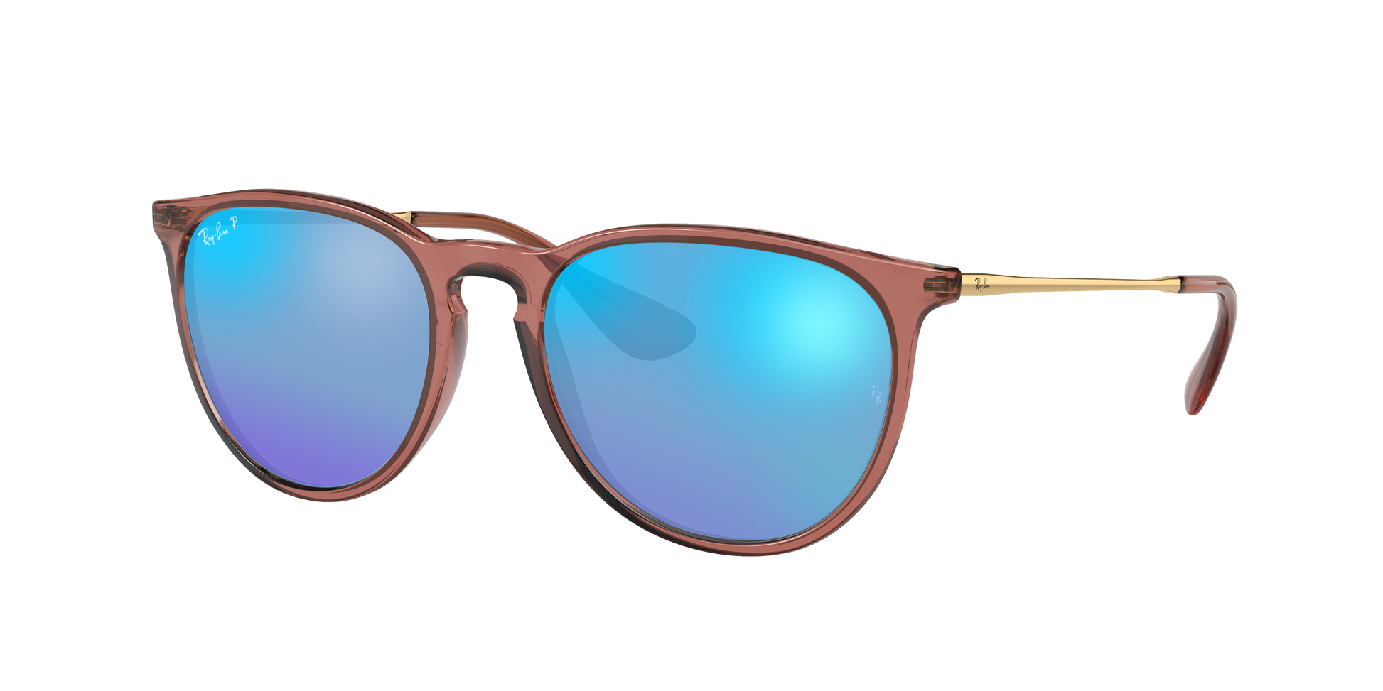 TRANSPARENT LIGHT BROWN, Mirrored Blue-Polarized, Rayban