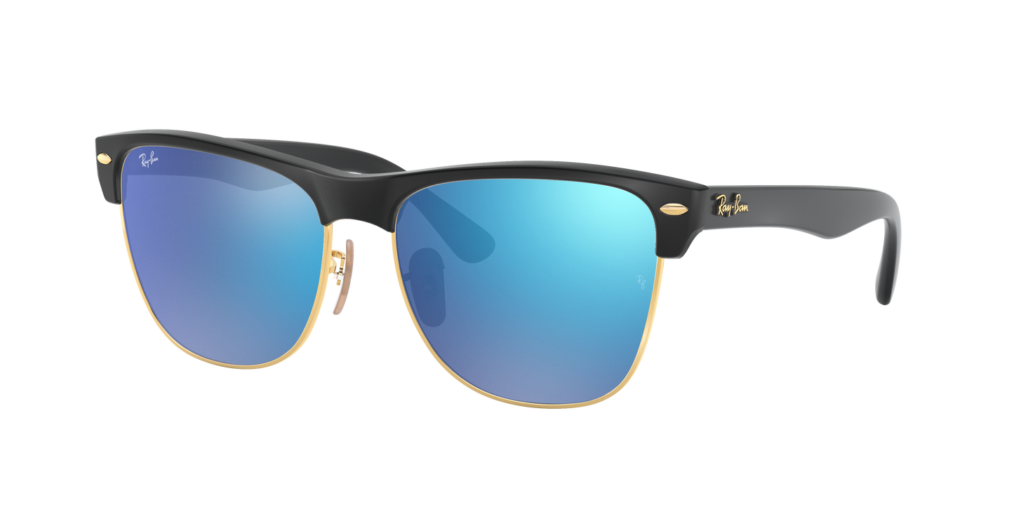 BLACK ON GOLD, Mirrored Blue-Polarized, Rayban