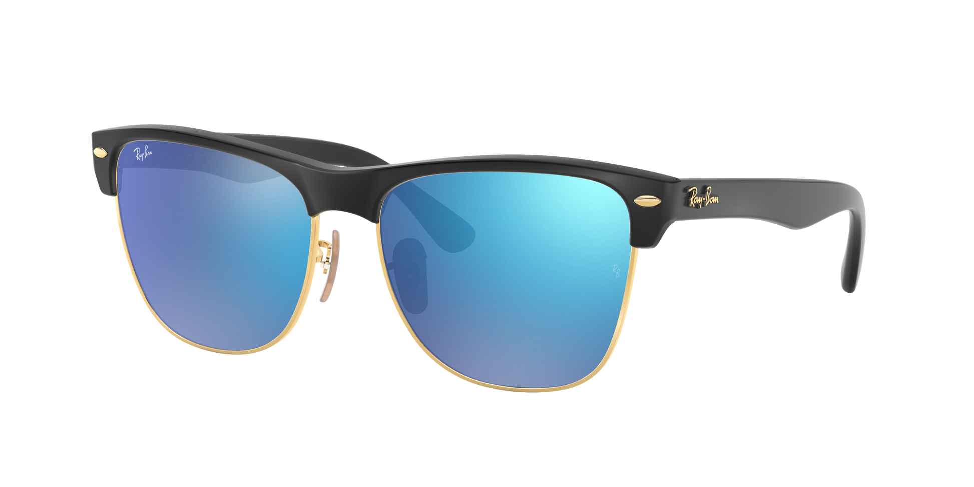 BLACK ON GOLD, Mirrored Blue-Polarized, Rayban