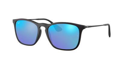 Rubber Black, Mirrored Blue-Polarized, Rayban