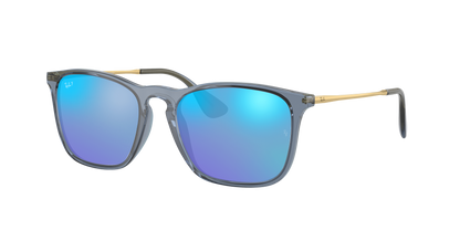 TRANSPARENT BLUE, Mirrored Blue-Polarized, Rayban