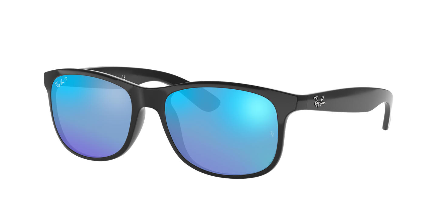 Black, Mirrored Blue-Polarized, Rayban