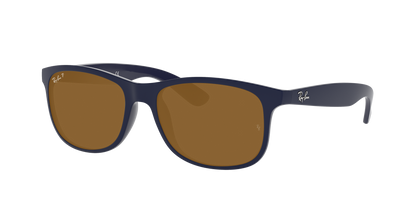 MATTE BLUE ON BLUE, Brown-Polarized, Rayban