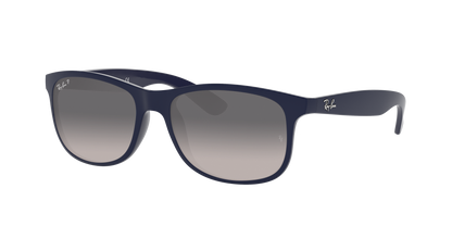 MATTE BLUE ON BLUE, Grey Gradient-Polarized, Rayban