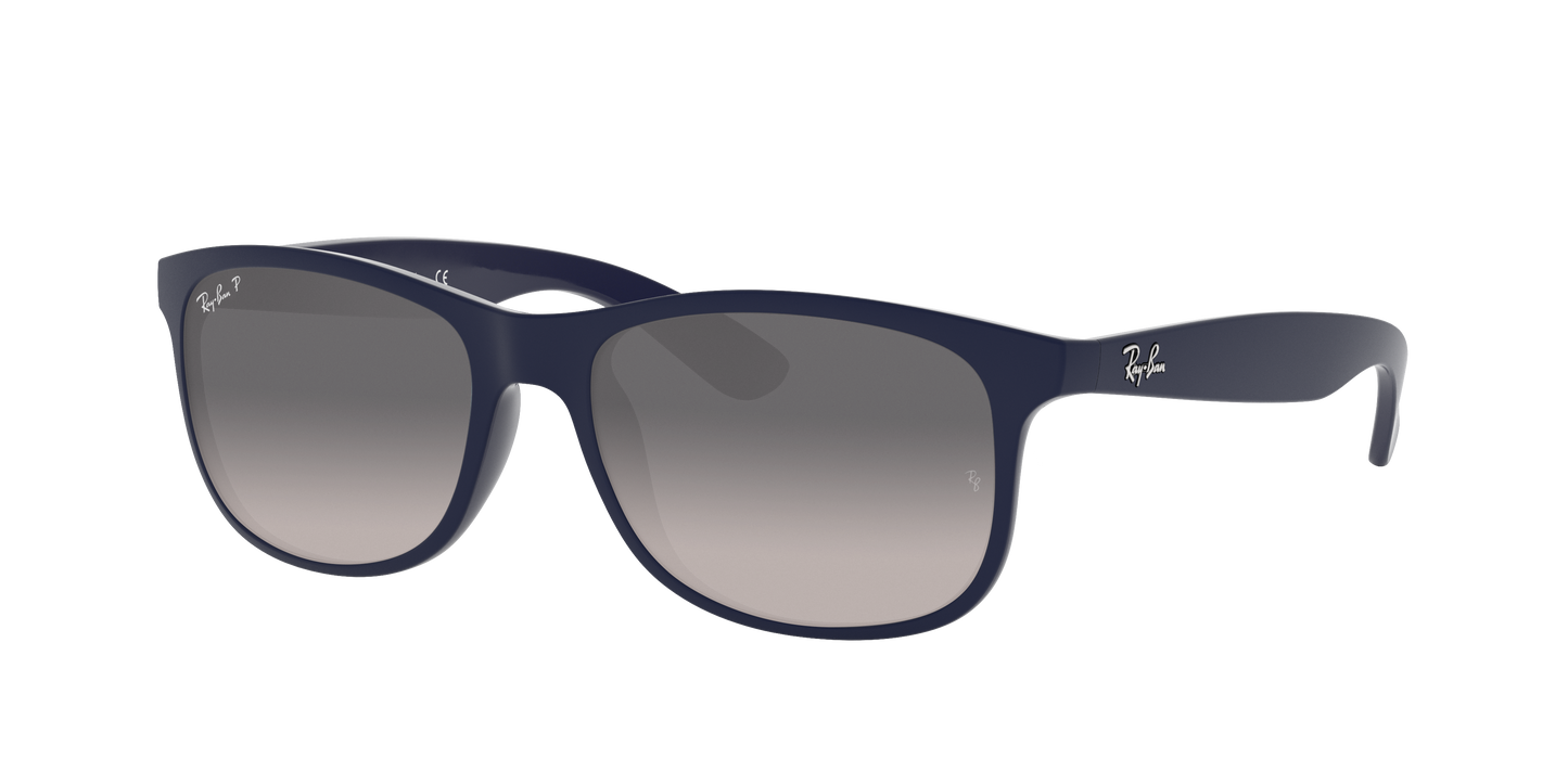 MATTE BLUE ON BLUE, Grey Gradient-Polarized, Rayban