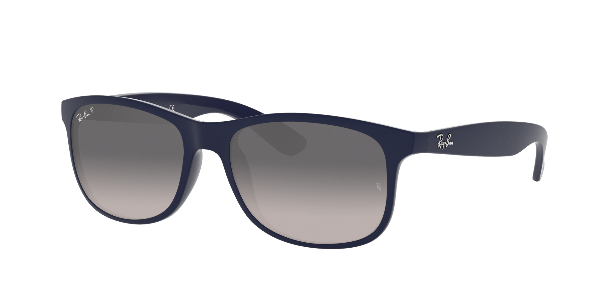 MATTE BLUE ON BLUE, Grey Gradient-Polarized, Rayban