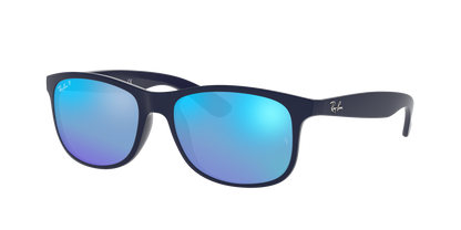 MATTE BLUE ON BLUE, Mirrored Blue-Polarized, Rayban