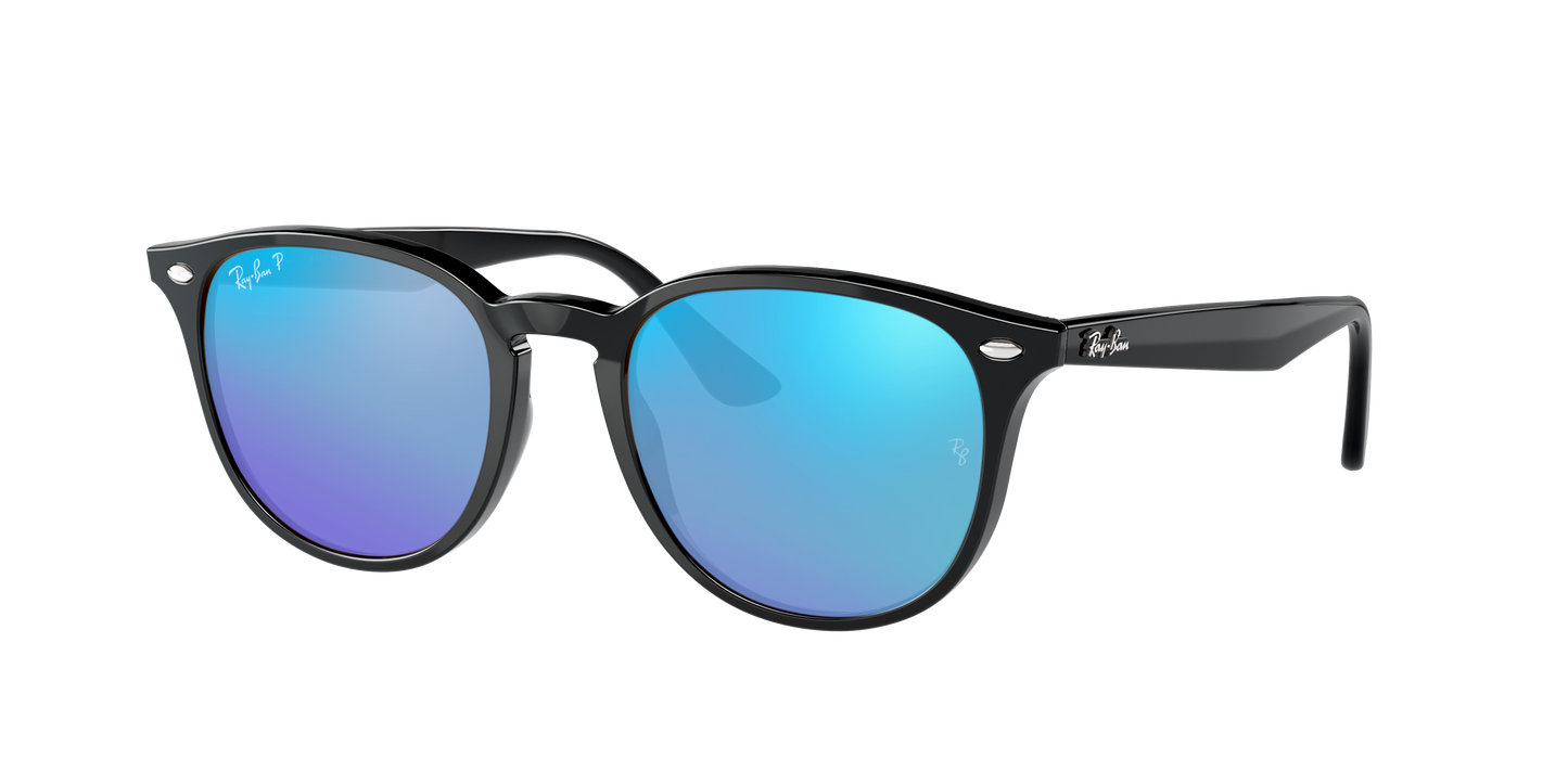 Black, Mirrored Blue-Polarized, Rayban